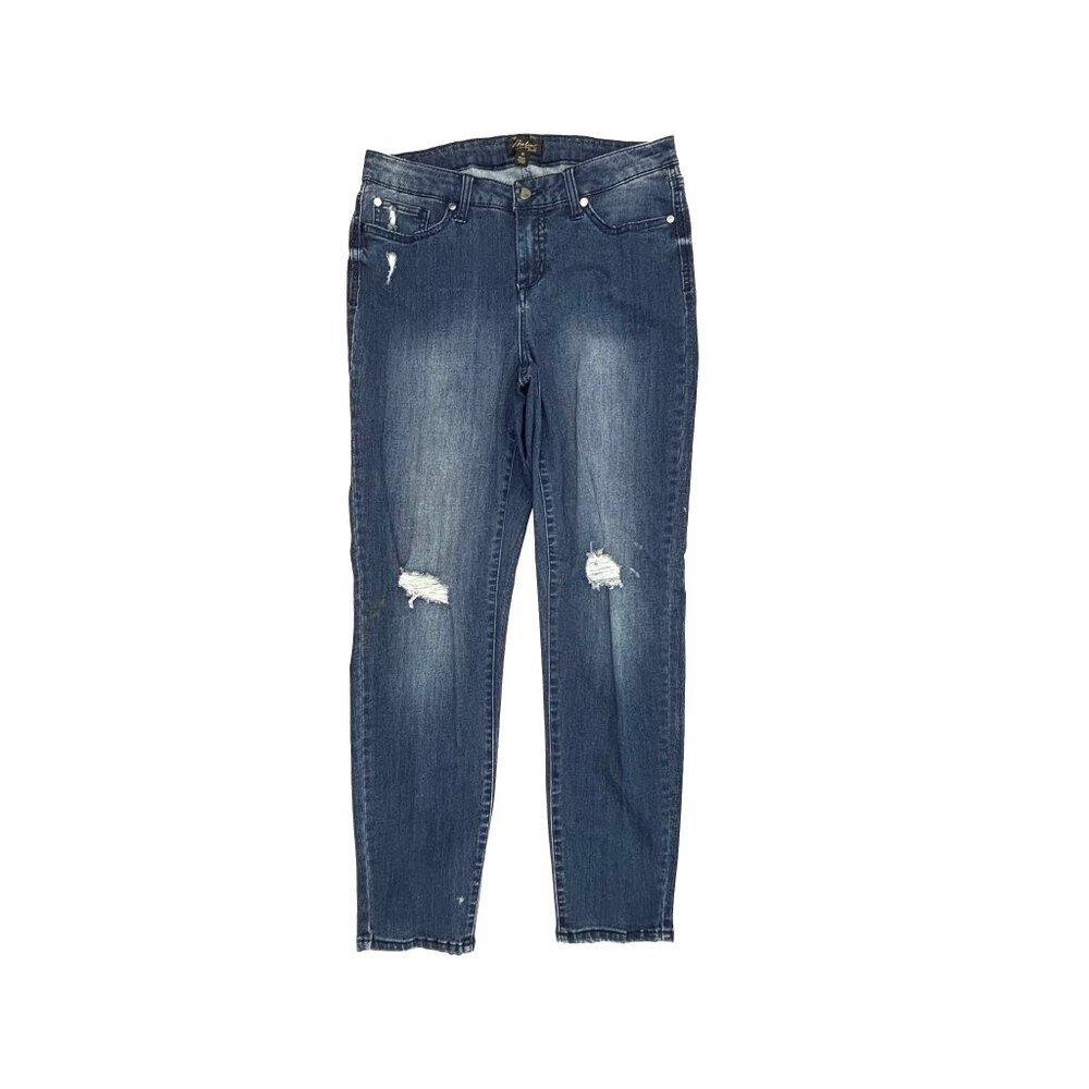 Thalia Sodi Distressed Skinny Women's size 10 Dark Wash Blue Denim jeans